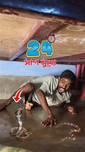 I fell into a snake's face while spending 24 hours under the bed 😰 #minivlog #trending #shorts