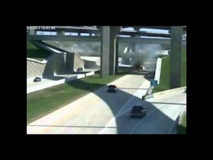 Fiery 18-wheeler truck crash off Interstate highway bridge