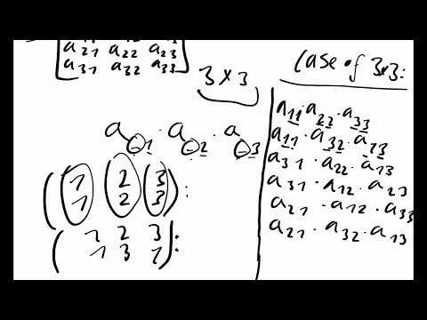 Determinant calculation explanation (with permutations and the general formula)