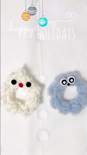 かぎ針編みのクリスマスリース🎄✨#編み物 #クリスマスオーナメント #100均diy #手作り