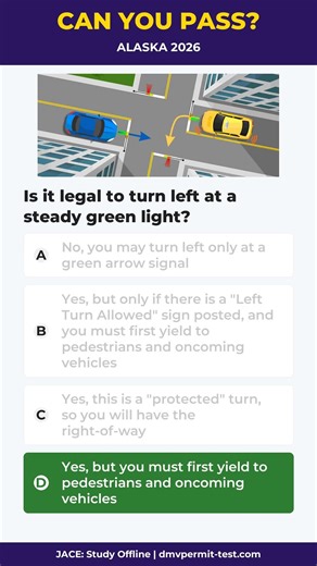 90% Fail this Alaska Road Situation! | JACE AK DMV Prep | Q06 #Shorts