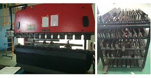 多種類の金型にて、曲げ加工・R加工（0.5mm〜16mm）、ロール加工（0.5mm〜3.2mm）が可能。