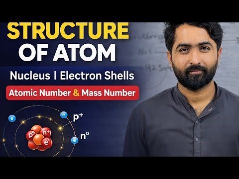 Structure of Atom | Nucleus, Electron Shells, Atomic Number & Mass Number | 9th Class Chemistry