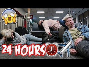24 HOUR OVERNIGHT CHALLENGE IN AN AIRPORT!! (FLYING GONE WRONG!)