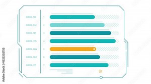 Animated element for business infographics - bar plot with indices Stock Video