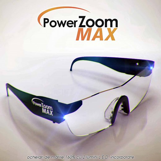Power Zoom Max | pret 99 lei | ochelari lupa pentru marire 160% si 2 LED-uri | Telestar