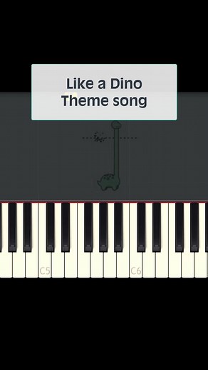 Easy Piano Tutorial for Like a Dino Theme Song