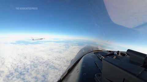 Video shows Russian jet zooming by within feet of US plane