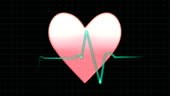 Electrocardiogram and heart beating, animation