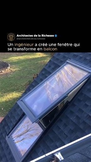 Architectes De La Richesse on Instagram: "Un ingénieur allemand a conçu un système de fenêtre transformable qui se convertit instantanément en petit balcon en appuyant sur un bouton. Lorsqu’elle s’ouvre, la partie inférieure se déploie vers l’extérieur pour créer un mini plancher, tandis que la partie supérieure s’incline pour former un auvent — transformant une simple fenêtre plate en un espace extérieur compact. Appelée fenêtre Bloomframe, elle est pensée pour les appartements en ville où l’ac