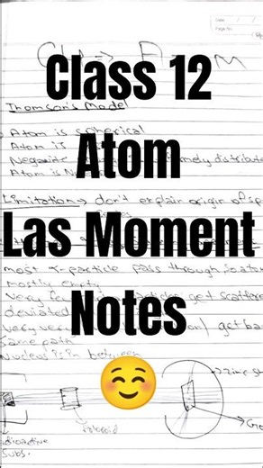 Class 12 Atom. Last minute revision notes 📝📒 #boardexam #class12 #physics