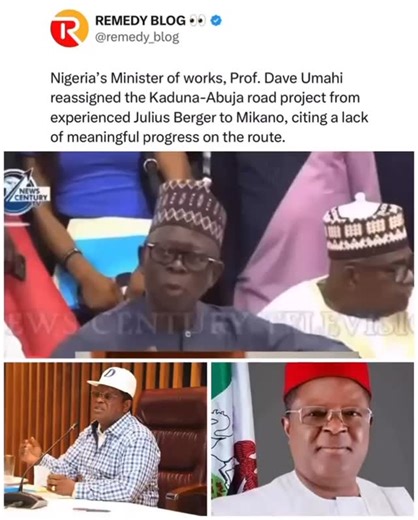Remedy Blog | Nigeria’s Minister of works, Prof. Dave Umahi reassigned the Kaduna-Abuja road project from experienced Julius Berger to Mikano, citing a... | Instagram