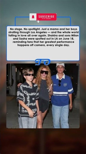 "Shakira Spotted With Sons Milan & Sasha In LA — World Cup, Tour & Mama Mode All At Once! #ytshorts