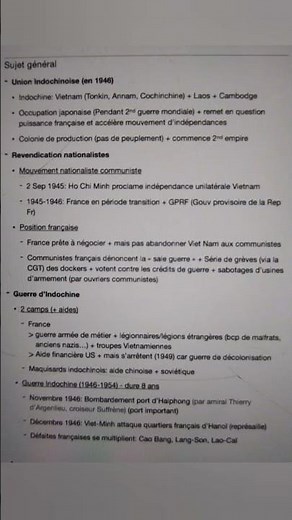 guerre d'Indochine #fichederevision
