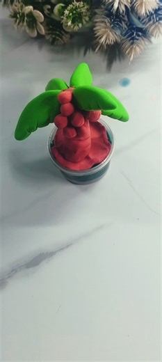 Mini Clay Coconut Tree 🌴 | Cute Handmade Palm Tree in Pot | DIY Clay Art #claycrafts #craftee