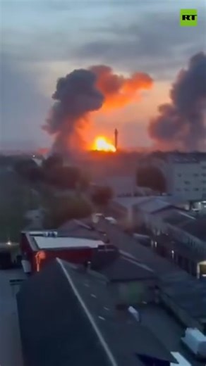 RT Massive Russian strikes reportedly rain down on aircraft repair complex in Ukraine's Lutsk Alleged viral footage shows missiles whistling before fireball blasts | Forbidden News