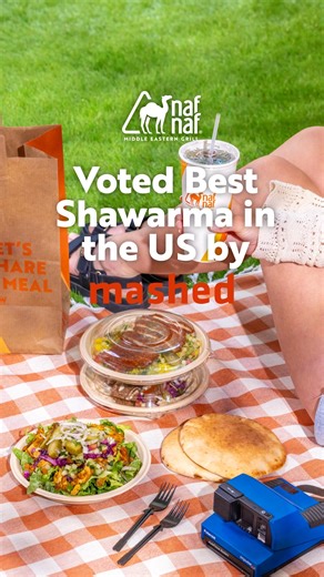 Middle Eastern flavors the way they were meant to be enjoyed—bold, fresh, and made your way 🧡🐪 🥙 Perfectly seasoned, spit-roasted shawarma 🥙 Pillowy pita, baked daily in-house 🥙 Customizable bowls with bold sauces Come see why we were voted Best Shawarma in the USA by Mashed! | Naf Naf Grill