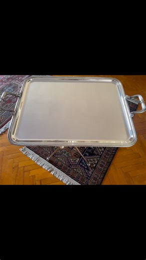 Christofle silver plated tray 70x42#homedecor #antiques #antiquefurniture #silverplated #silverplated #silverplate #tray #trayset #traydecor #traystyling #silverplatedtray #dinningset | Gallery Hanan Elnaggar
