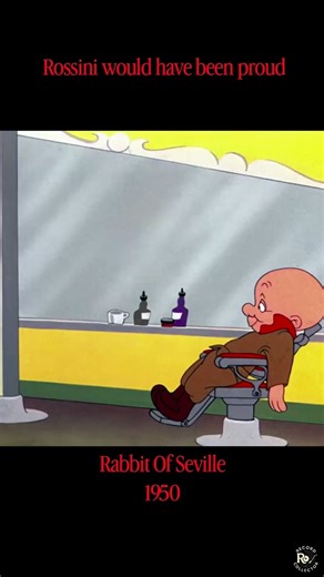 @record.collector on Instagram: "“The Rabbit of Seville” (1950) — the Looney Tunes masterpiece that proved Bugs Bunny could out-perform an entire opera house and outrun poor Elmer Fudd… all while keeping perfect time with Rossini. Set at the Hollywood Bowl, the short turns Gioachino Rossini’s Barber of Seville into a high-speed ballet of slapstick perfection. As Carl Stalling’s brilliant arrangement of the overture kicks in, Bugs becomes the world’s most chaotic barber — delivering frantic shave