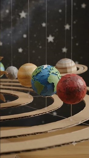 I Built the Solar System From Cardboard 🌍🪐☀️ | DIY Craft #solarcraft #space #diy #youtubeshorts