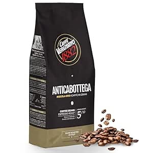 Caffe Vergnano 1882 Antica Bottega Whole Bean Arabica Medium Roast Espresso, 1.1 lbs Bag - Italian Coffee Beans with notes of Chocolate, Nuts & Caramel, Intensity 5/10-500g Bag