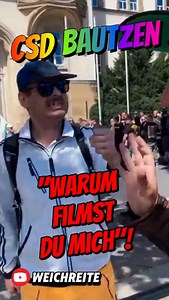 "WARUM FILMST DU MICH?!" Hier das ganze Video ⬇️ Marcant(e) Gespräche beim CSD und Gegendemo in Bautzen | 10.9 25 ⏭️⏭️ https://youtu.be/tsvL4CwIPXA #weichreitetv #freierjournalismus #gegendemo #csdbautzen #10082025 | Weichreite TV