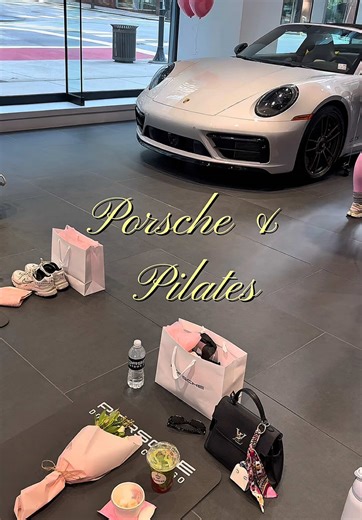 Porsche x Pilates x Me 💛 @Porsche USA #PorschePilates #DrivenByWellness #pilates #LuxuryWellness #porschechicago