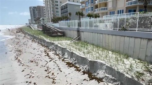 Erosion on the Volusia County coast due to king tides and rough surf