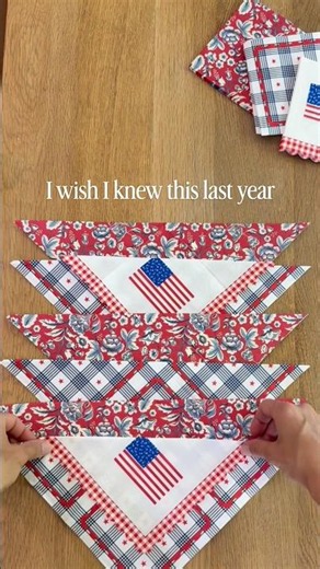 Use paper napkins to make a pennant banner! 😍🇺🇸 #craftymom #craftyhome #4thofjulydecor #crafts