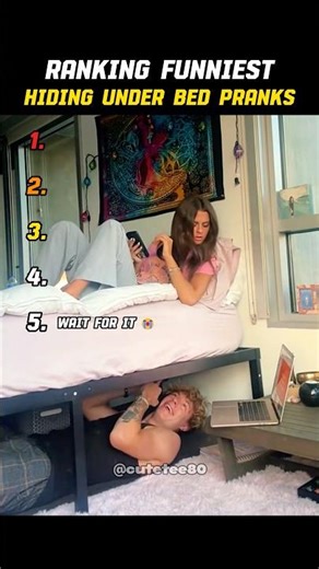 Ranking Funniest Hiding Under Bed Pranks ☠️ (Part 3) #ranking #pranks #funny #tiktok