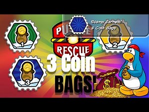 Club Penguin Online Puffle Rescue Snow Coin Bags