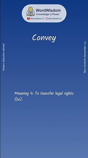 What does "Convey" mean? | English vocabulary shorts | #convey #wordwisdom