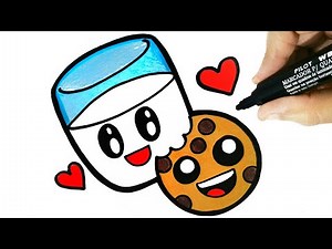 HOW TO DRAW MILK AND COOKIE STEP BY STEP
