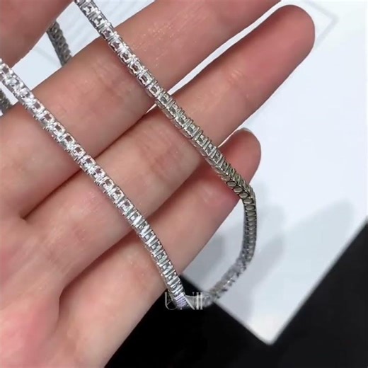 8.70 TCW Lab-Grown Diamond Tennis Chain Necklace | IGI Certified | Unii Jewels Luxury #diamond
