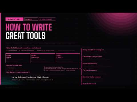 L20- How to Write Great AI Tools | Name, Docstring, Schema, Type Hints & Why Wrong Descriptions Fail