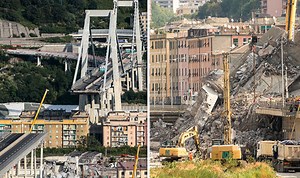 Genoa: CCTV footage captures moment bridge collapsed