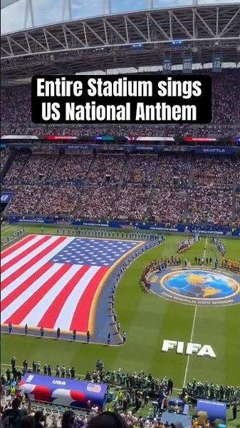 The Entire Stadium Sings the US National Anthem 🇺🇸🦅 #WorldCup #usa #worldcup2026 #usmilitary