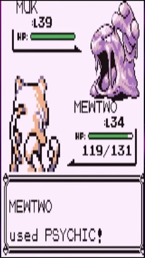 Mewtwo's only defeat in Pokémon Red