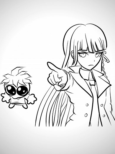 Kyoko Protects Makoto in Danganronpa Animation