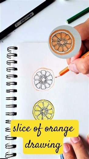 how to draw a slice of orange easily #orange #orangedrawing #easydraw