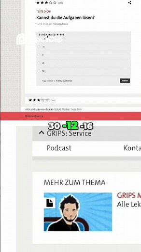 ich teste das ARD Alpha Mathe Quiz