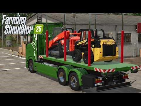 FS25 - TRANSPORTING SKID STEERS w Scania S580 V8 - NEW TRUCK MOD for Farming Simulator 2025 GAMEPLAY