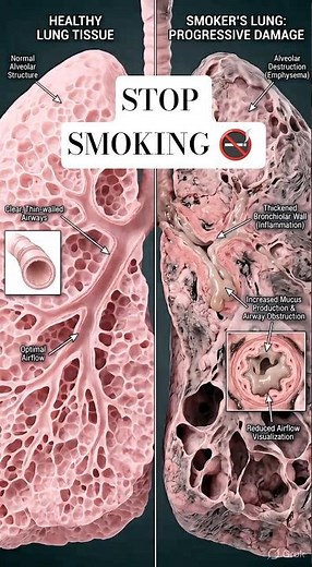What Happens Inside Your Lungs After Smoking Cigarette for long time ? 🚬🫁
