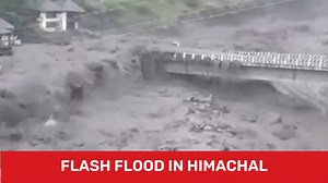 Watch another video of flash floods that damaged bridges, houses in Himachal’s Mandi