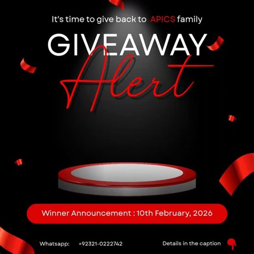 Apics on Instagram: "APICS GIVEAWAY ALERT 🔥 We’re giving back to our APICS family Win ₨20,000 worth of APICS products OR a ₨20,000 voucher How to enter the Giveaway Purchase APICS gear worth ₨10,000 or more All customers who have purchased from us since Day 1 and crossed ₨10,000 are already included 🎟 More purchase = More chances to win ₨10K = 1 Entry ₨20K = 2 Entries ₨30K = 3 Entries ₨40K = 4 Entries & more 🗓 Valid from 20th Jan to 5th Feb 📣 Winner announced on 1