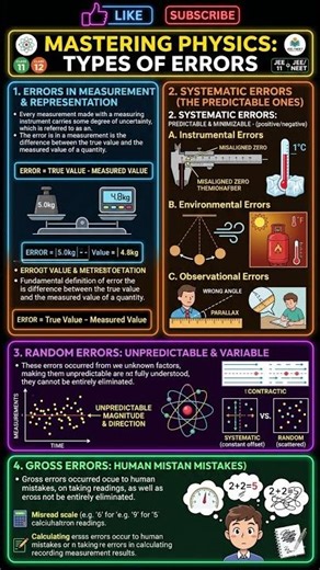 Physics Secrets:Types of Errors #Shorts Why Your Measurements are WRONG! 📏 #Shorts