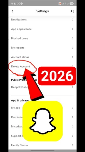 snapchat account kaise delete kare 2026 | how to delete snapchat account 2026 | snapchat #shorts