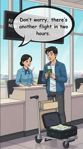 ✈️ I Missed My Flight! | Easy English Conversation for Travelers | Real-Life Airport English