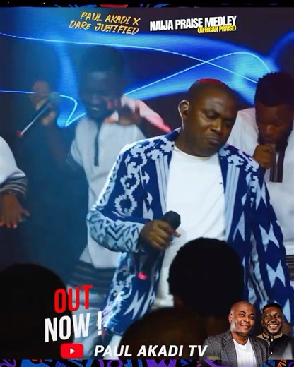 Paul Akadi on Instagram: "OUT NOW! 🔥 Naija Praise Medley – Paul Akadi x Dare Justified Turn up the volume and let the praise begin! 💃🏽🙌🏽 YouTube Channel- Paul Akadi TV This medley captures the true spirit of Naija praise,the kind that makes you dance, rejoice and lift your voice in thanksgiving without holding back. It’s a sound of victory, gratitude, and unashamed praise, reminding us that God is always worthy of our praise in every season. Now streaming on all platforms 🎧 CREDITS 🎤 Arti