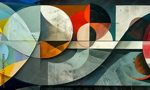 A series of geometric shapes overlapping and intersecting, creating a sense of movement and dynamism. Video